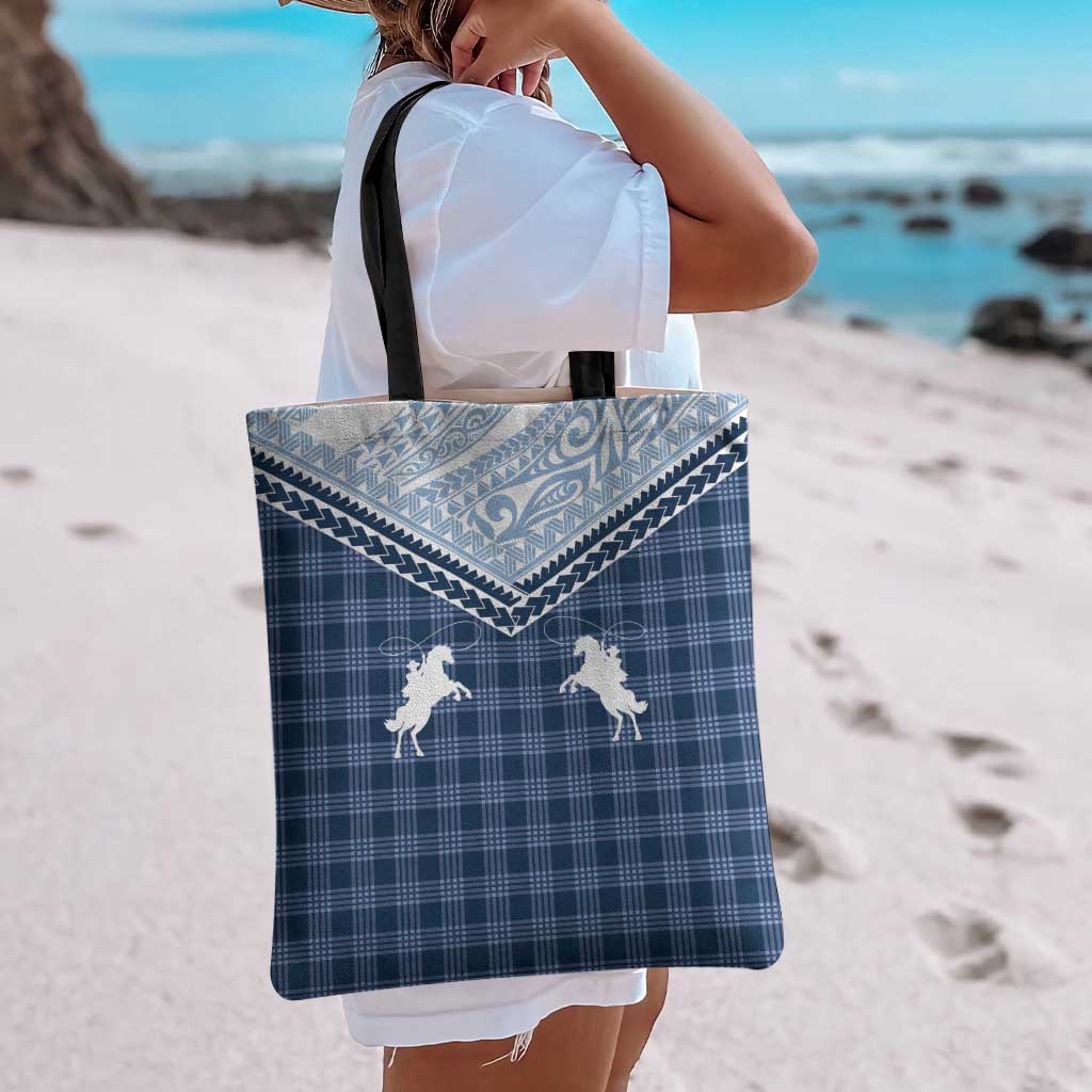 Aloha Hawaii Cowboys Paniolo Tote Bag Navy Blue Palaka - Polynesian Pride