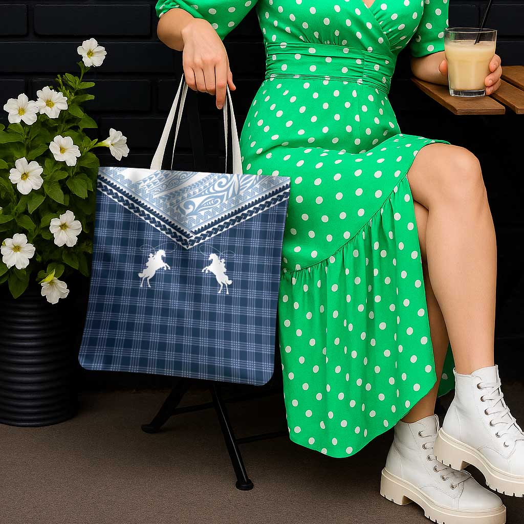 Aloha Hawaii Cowboys Paniolo Tote Bag Navy Blue Palaka - Polynesian Pride