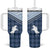 Aloha Hawaii Cowboys Paniolo Tumbler With Handle Navy Blue Palaka - Polynesian Pride