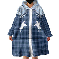 Aloha Hawaii Cowboys Paniolo Wearable Blanket Hoodie Navy Blue Palaka LT7 - Polynesian Pride