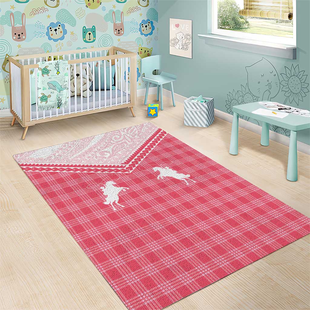 Aloha Hawaii Cowboys Paniolo Area Rug Rose Palaka - Polynesian Pride