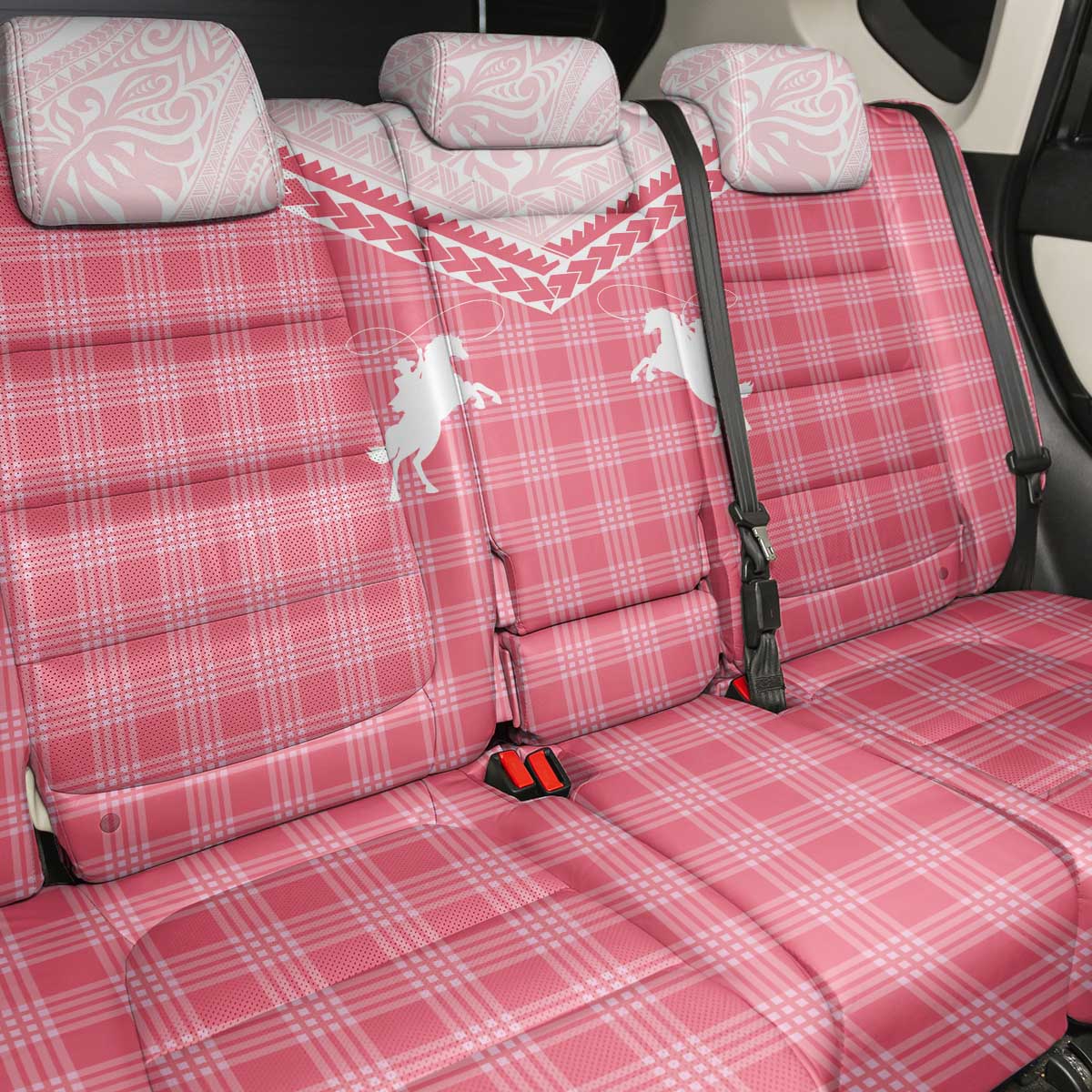 Aloha Hawaii Cowboys Paniolo Back Car Seat Cover Rose Palaka - Polynesian Pride