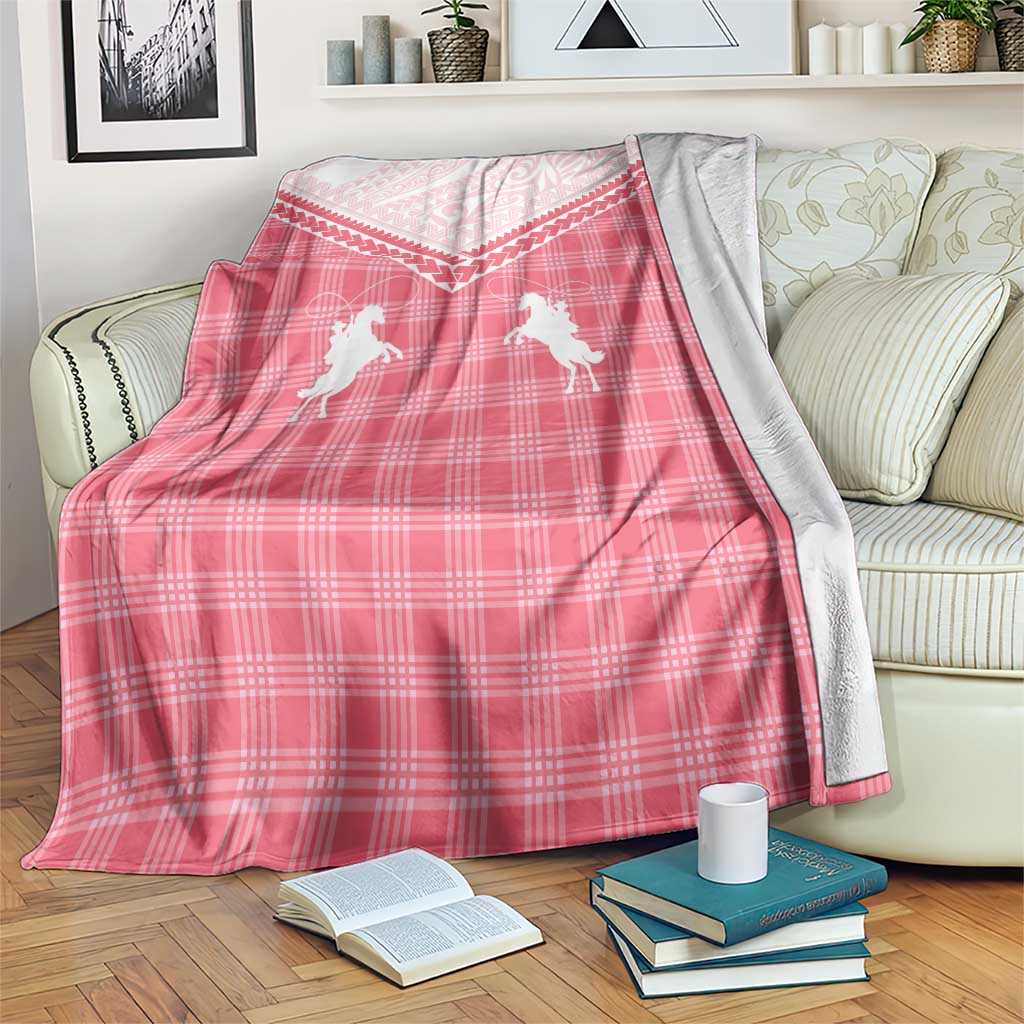 Aloha Hawaii Cowboys Paniolo Blanket Rose Palaka - Polynesian Pride