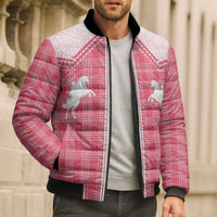 Aloha Hawaii Cowboys Paniolo Bomber Puffer Jacket Rose Palaka - Polynesian Pride