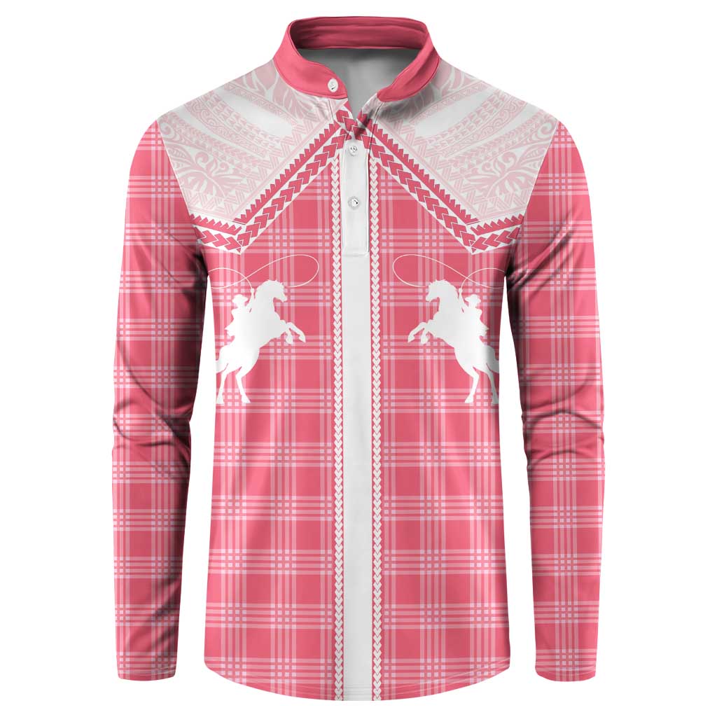 Aloha Hawaii Cowboys Paniolo Button Sweatshirt Rose Palaka - Polynesian Pride