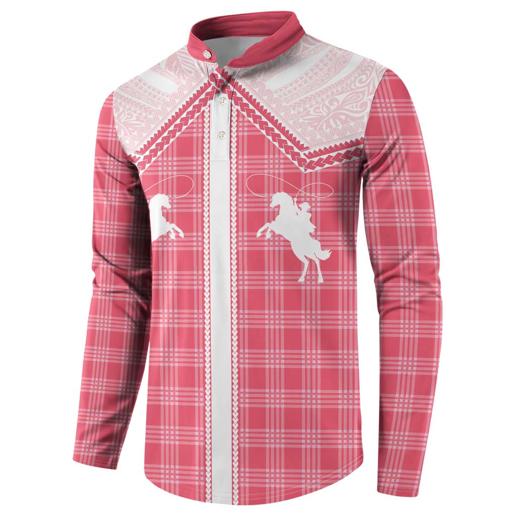 Aloha Hawaii Cowboys Paniolo Button Sweatshirt Rose Palaka - Polynesian Pride