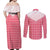 Aloha Hawaii Cowboys Paniolo Couples Matching Off Shoulder Maxi Dress and Long Sleeve Button Shirt Rose Palaka - Polynesian Pride