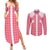 Aloha Hawaii Cowboys Paniolo Couples Matching Summer Maxi Dress and Long Sleeve Button Shirt Rose Palaka - Polynesian Pride