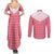Aloha Hawaii Cowboys Paniolo Couples Matching Summer Maxi Dress and Long Sleeve Button Shirt Rose Palaka - Polynesian Pride