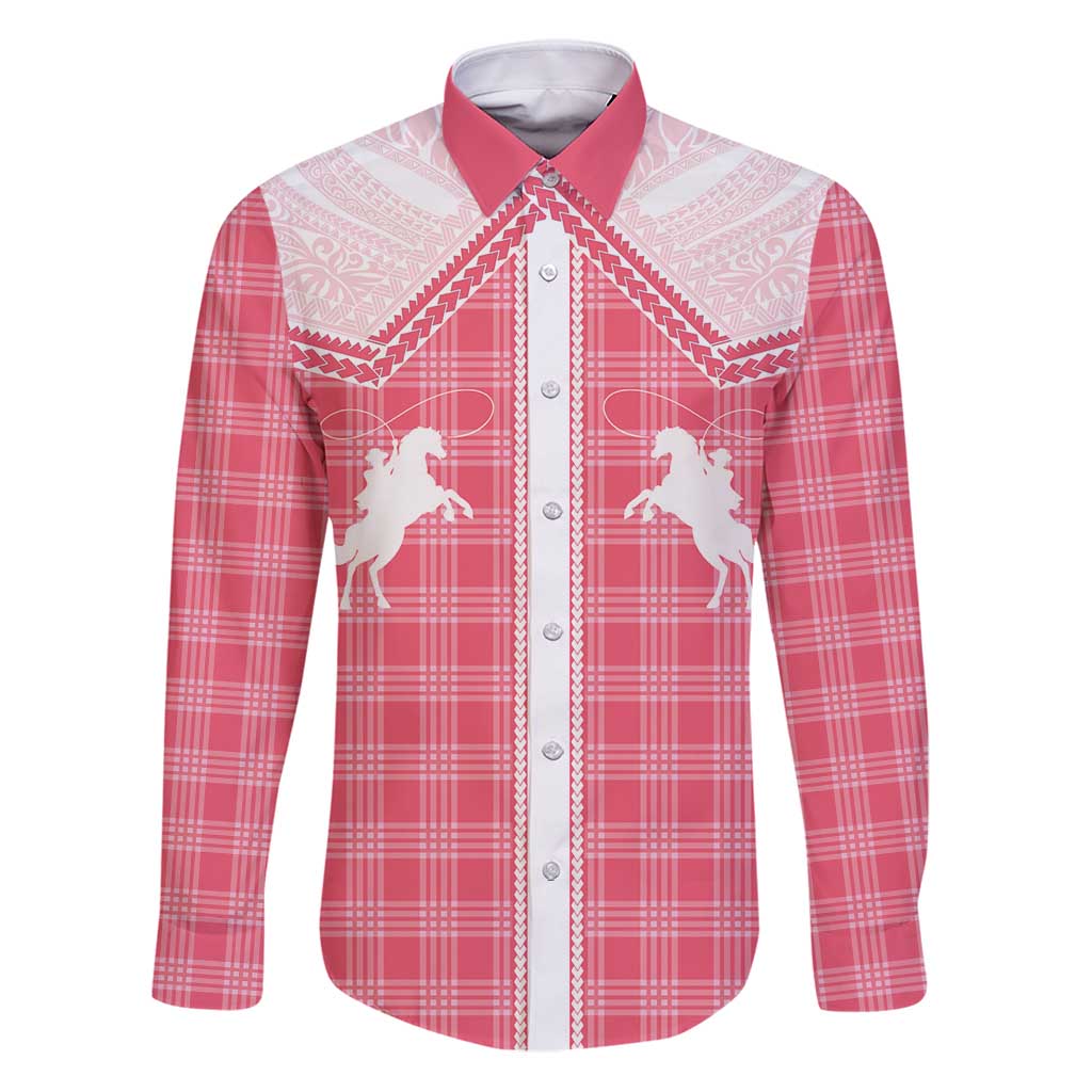 Aloha Hawaii Cowboys Paniolo Family Matching Puletasi and Hawaiian Shirt Rose Palaka - Polynesian Pride