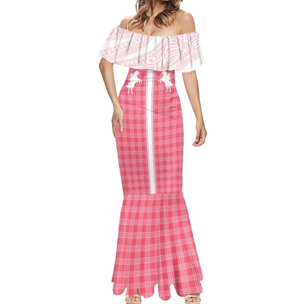 Aloha Hawaii Cowboys Paniolo Mermaid Dress Rose Palaka - Polynesian Pride