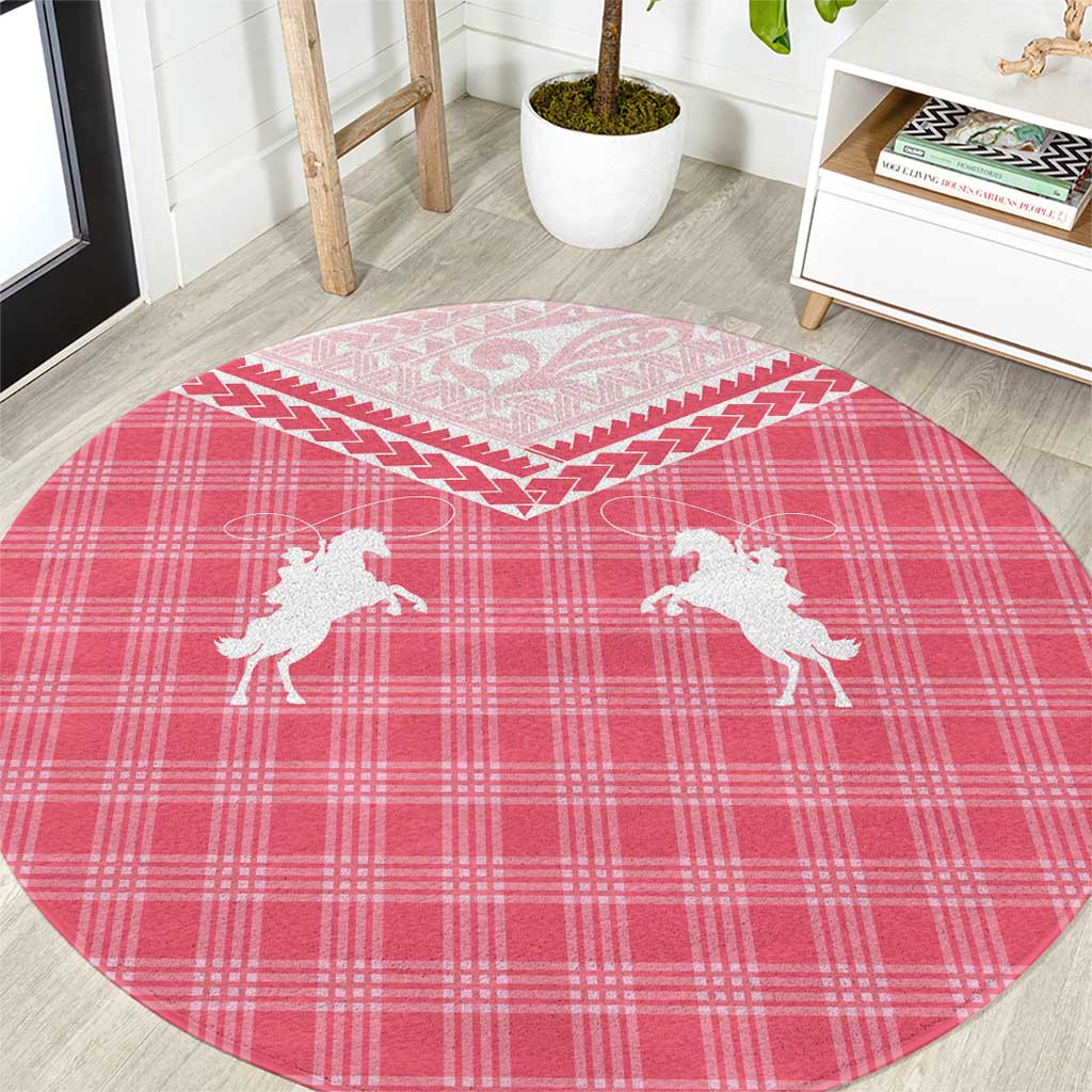 Aloha Hawaii Cowboys Paniolo Round Carpet Rose Palaka - Polynesian Pride
