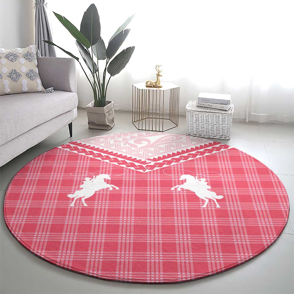 Aloha Hawaii Cowboys Paniolo Round Carpet Rose Palaka - Polynesian Pride