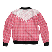 Aloha Hawaii Cowboys Paniolo Sleeve Zip Bomber Jacket Rose Palaka - Polynesian Pride