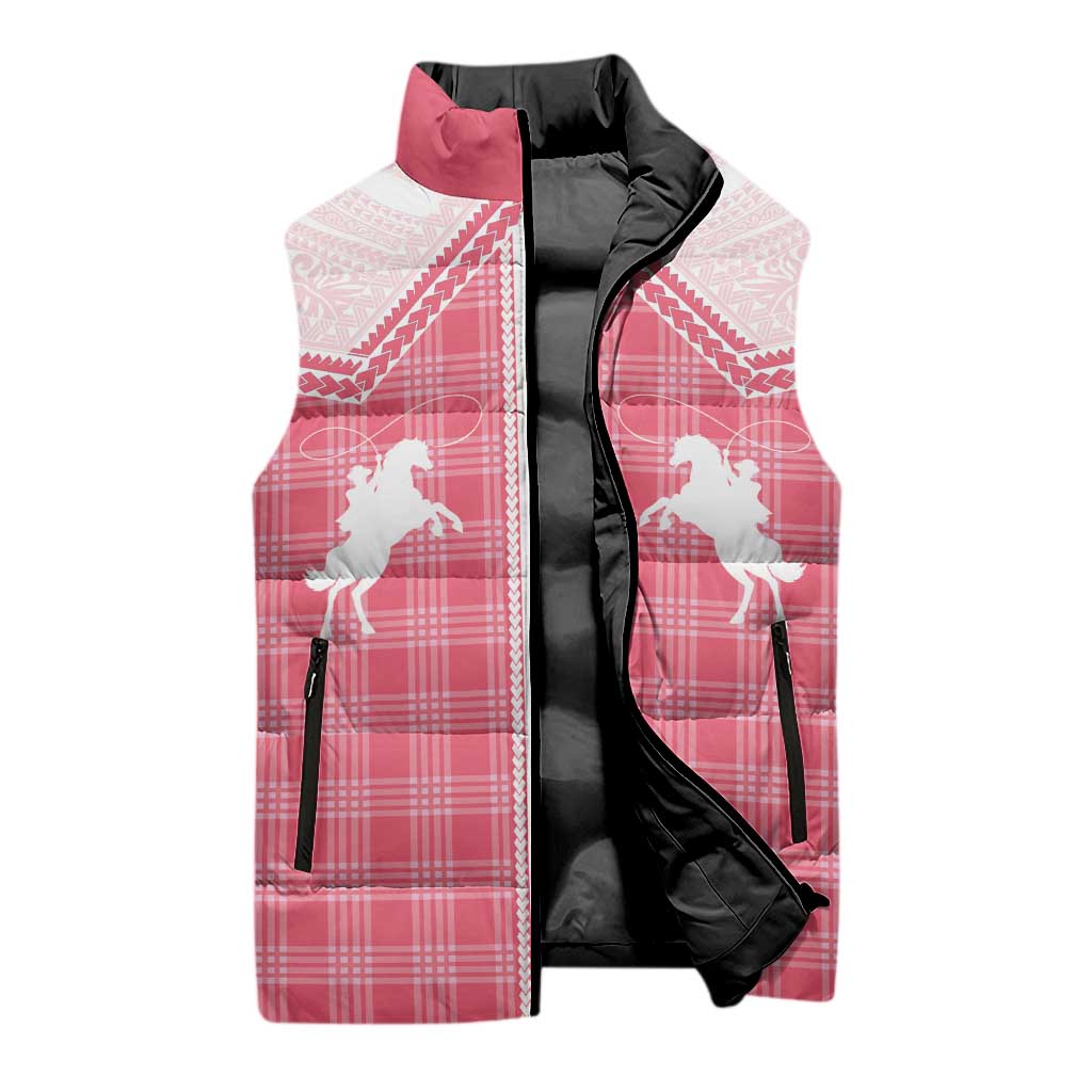 Aloha Hawaii Cowboys Paniolo Sleeveless Puffer Jacket Rose Palaka LT7 - Polynesian Pride