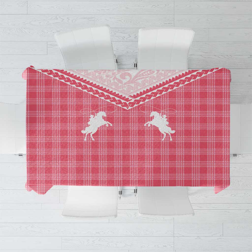 Aloha Hawaii Cowboys Paniolo Tablecloth Rose Palaka - Polynesian Pride