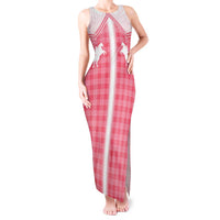 Aloha Hawaii Cowboys Paniolo Tank Maxi Dress Rose Palaka - Polynesian Pride