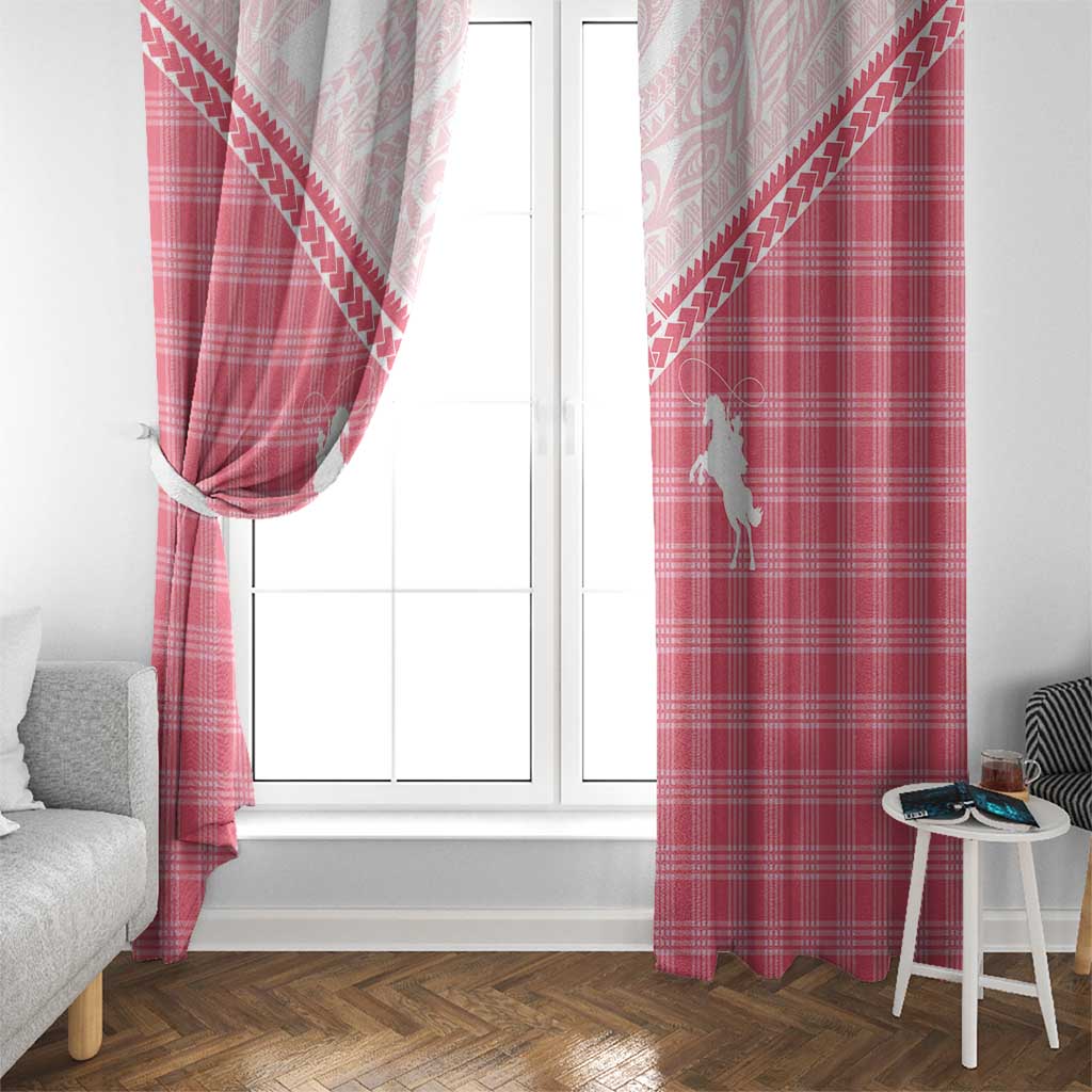 Aloha Hawaii Cowboys Paniolo Window Curtain Rose Palaka - Polynesian Pride