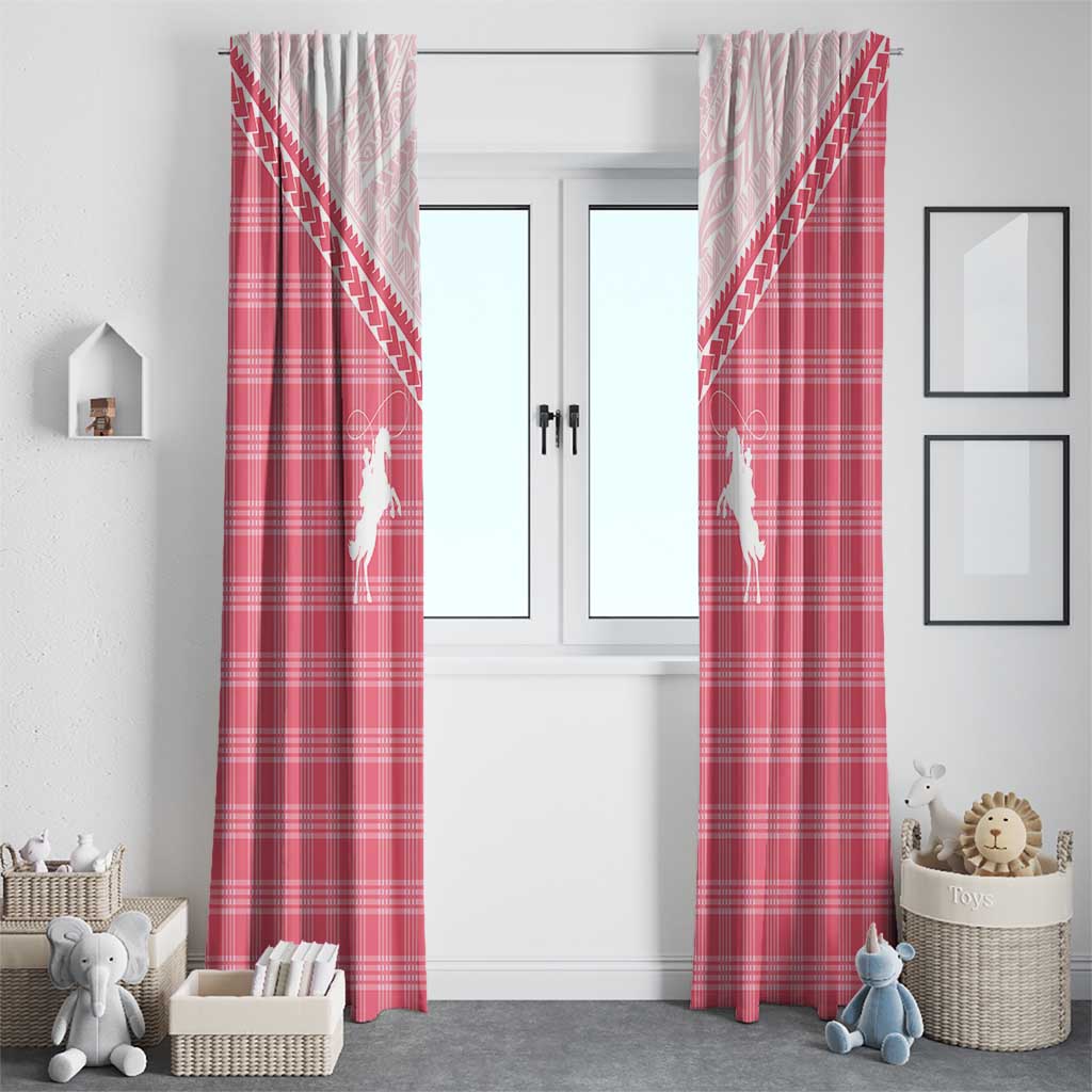 Aloha Hawaii Cowboys Paniolo Window Curtain Rose Palaka - Polynesian Pride