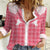 Aloha Hawaii Cowboys Paniolo Women Casual Shirt Rose Palaka - Polynesian Pride