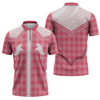 Aloha Hawaii Cowboys Paniolo Zipper Polo Shirt Rose Palaka LT7 - Polynesian Pride