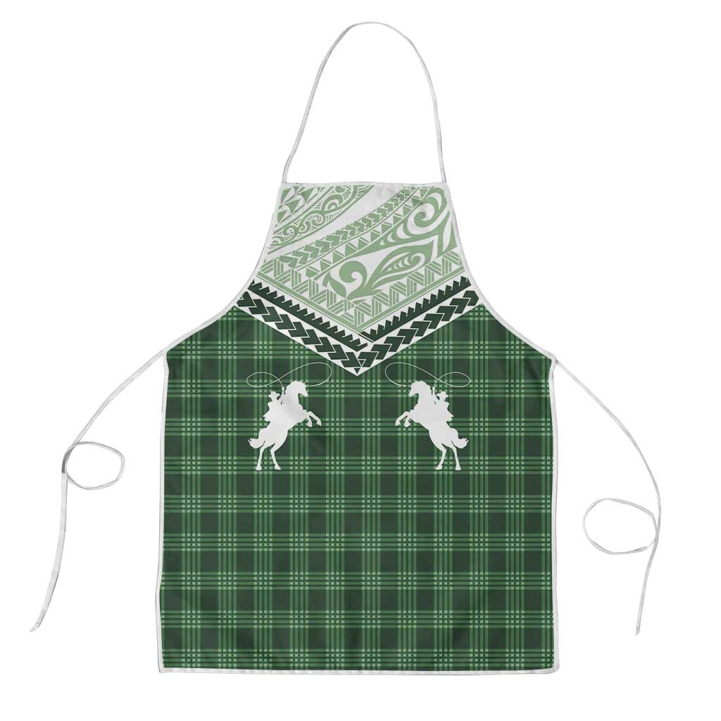 Aloha Hawaii Cowboys Paniolo Apron Forest Green Palaka - Polynesian Pride