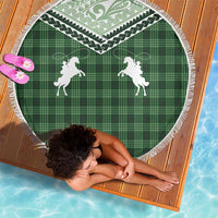 Aloha Hawaii Cowboys Paniolo Beach Blanket Forest Green Palaka - Polynesian Pride