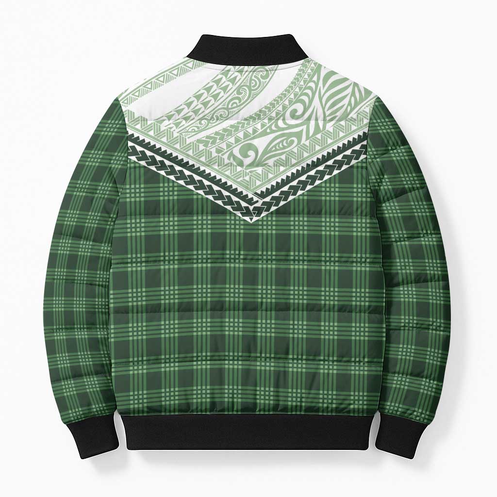 Aloha Hawaii Cowboys Paniolo Bomber Puffer Jacket Forest Green Palaka - Polynesian Pride