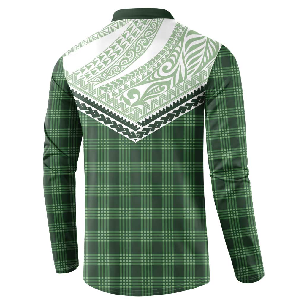 Aloha Hawaii Cowboys Paniolo Button Sweatshirt Forest Green Palaka - Polynesian Pride