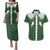 Aloha Hawaii Cowboys Paniolo Couples Matching Puletasi and Hawaiian Shirt Forest Green Palaka - Polynesian Pride
