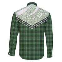 Aloha Hawaii Cowboys Paniolo Family Matching Short Sleeve Bodycon Dress and Hawaiian Shirt Forest Green Palaka - Polynesian Pride