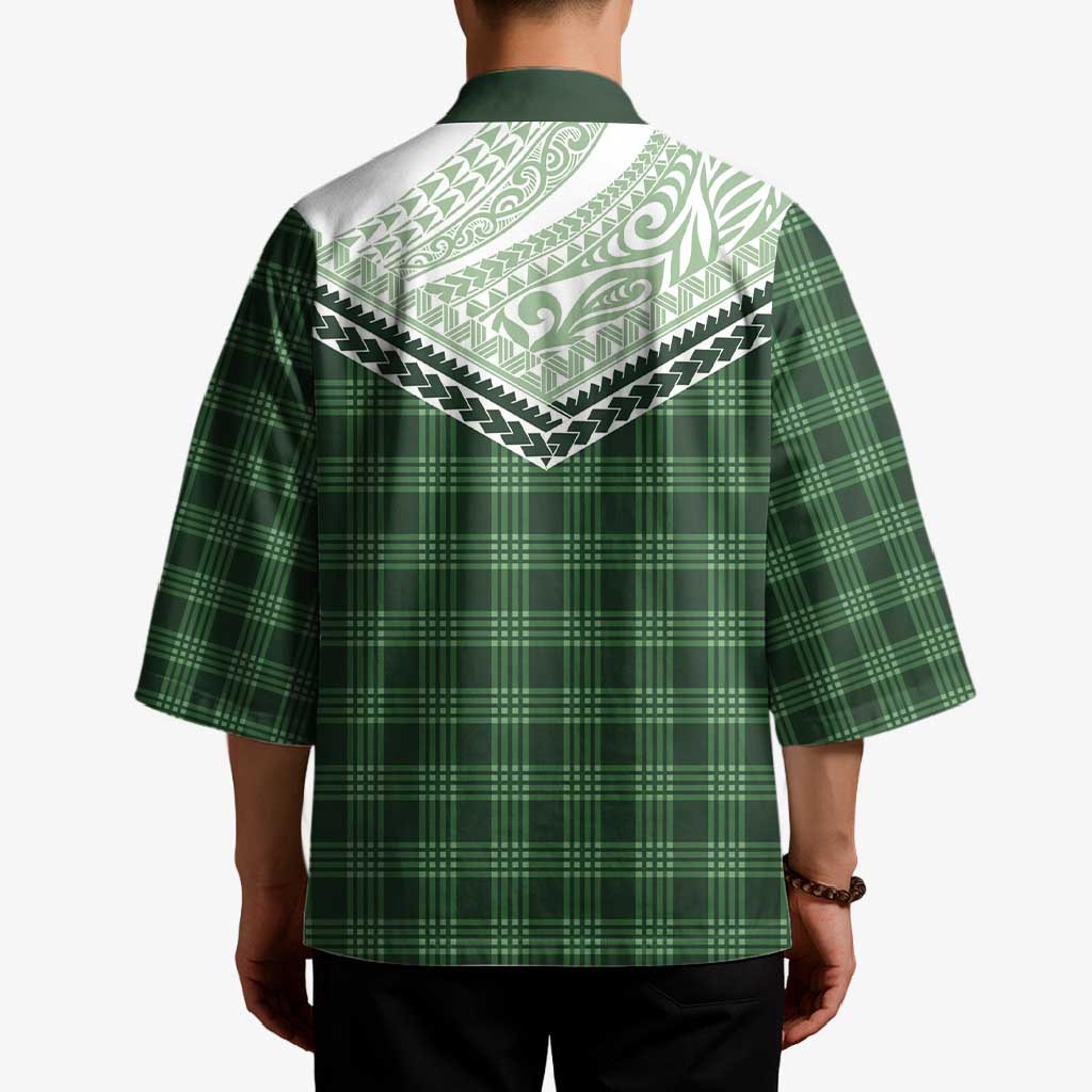 Aloha Hawaii Cowboys Paniolo Kimono Forest Green Palaka - Polynesian Pride