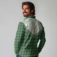 Aloha Hawaii Cowboys Paniolo Long Sleeve Polo Shirt Forest Green Palaka - Polynesian Pride