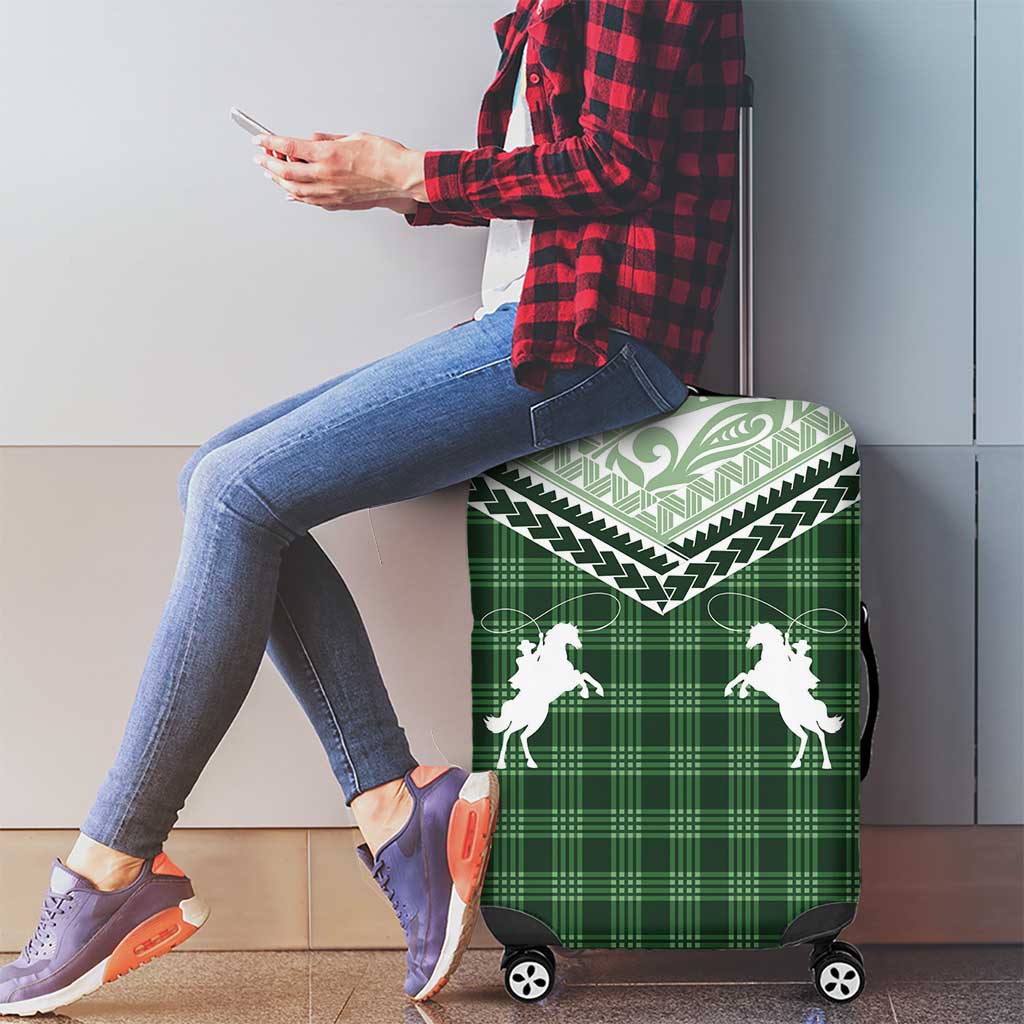 Aloha Hawaii Cowboys Paniolo Luggage Cover Forest Green Palaka - Polynesian Pride