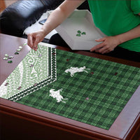 Aloha Hawaii Cowboys Paniolo Puzzle Forest Green Palaka - Polynesian Pride