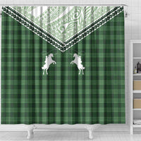 Aloha Hawaii Cowboys Paniolo Shower Curtain Forest Green Palaka - Polynesian Pride