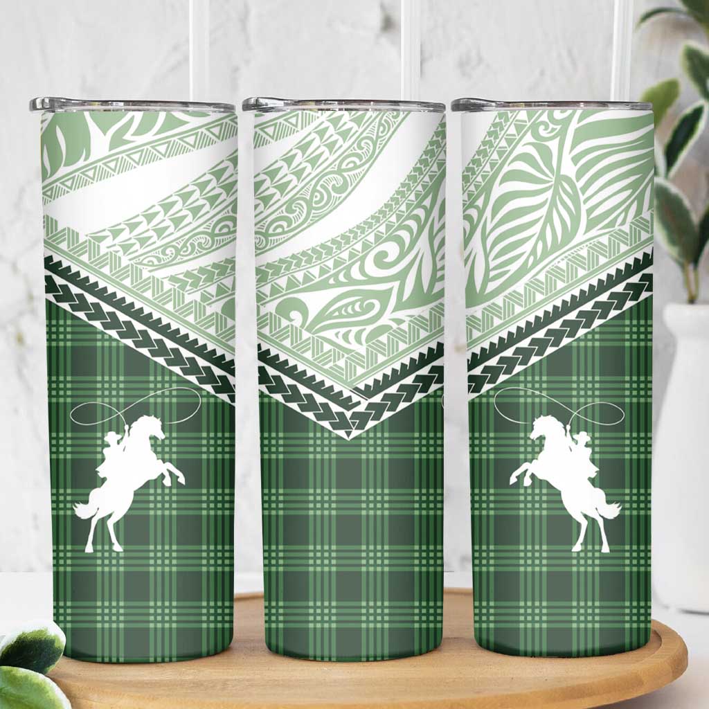 Aloha Hawaii Cowboys Paniolo Skinny Tumbler Forest Green Palaka - Polynesian Pride