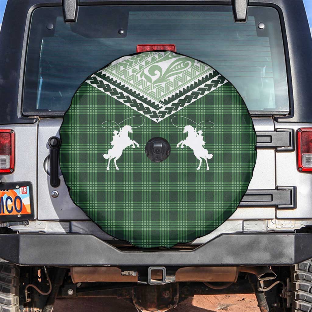 Aloha Hawaii Cowboys Paniolo Spare Tire Cover Forest Green Palaka - Polynesian Pride