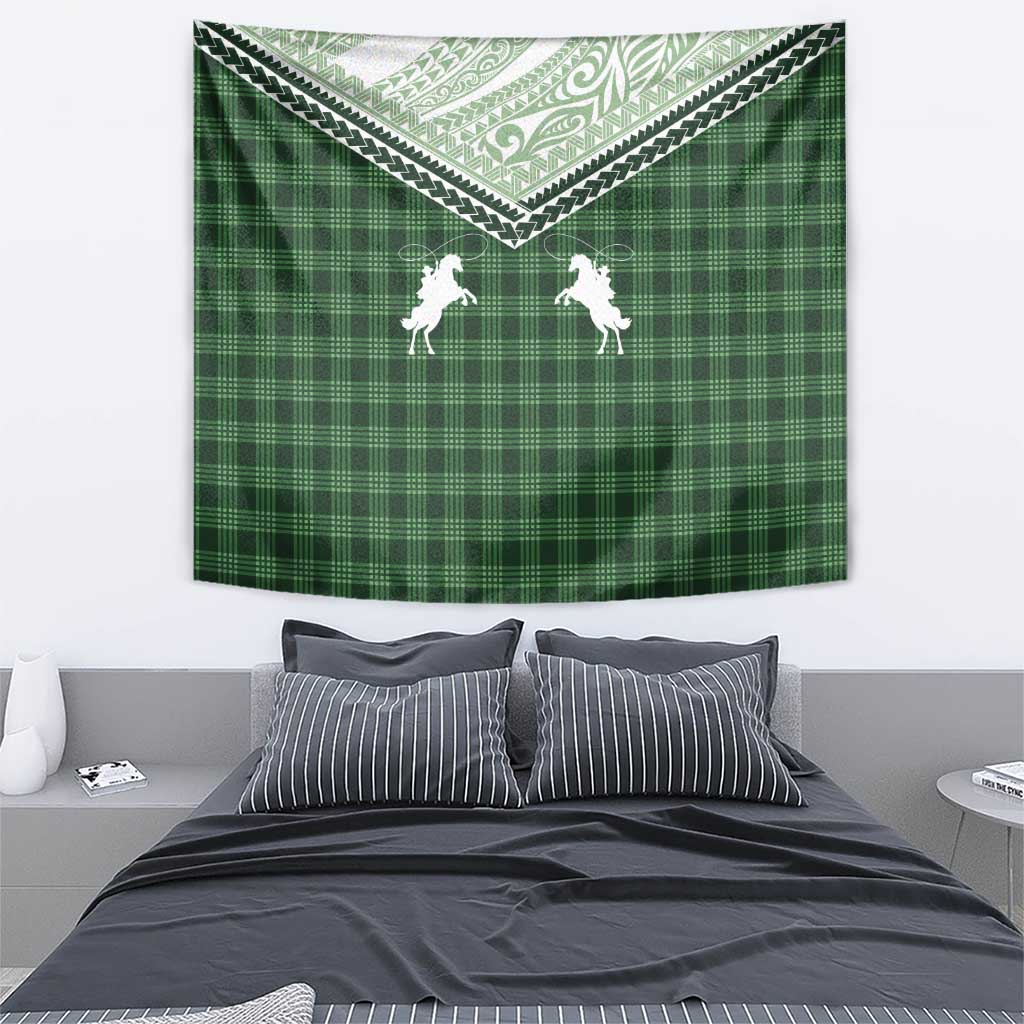 Aloha Hawaii Cowboys Paniolo Tapestry Forest Green Palaka - Polynesian Pride