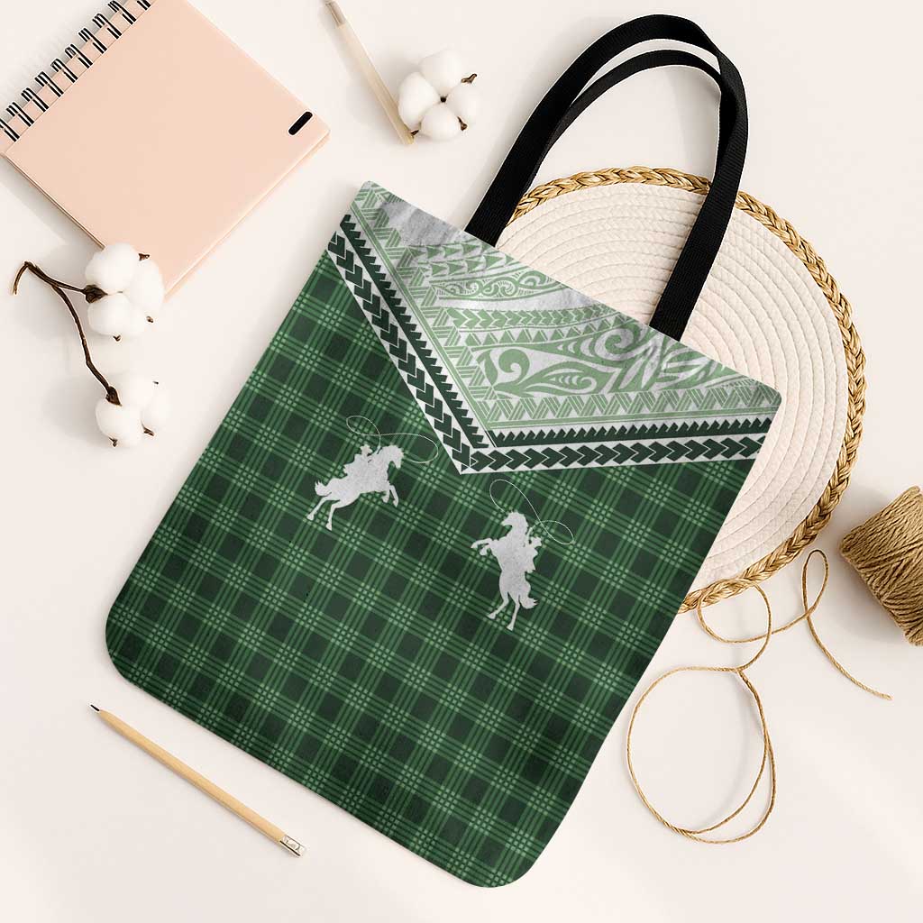 Aloha Hawaii Cowboys Paniolo Tote Bag Forest Green Palaka - Polynesian Pride