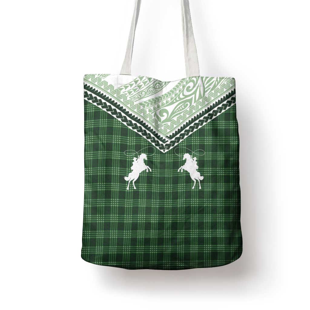 Aloha Hawaii Cowboys Paniolo Tote Bag Forest Green Palaka - Polynesian Pride