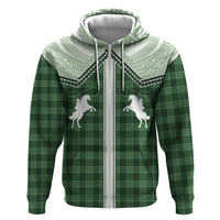Aloha Hawaii Cowboys Paniolo Zip Hoodie Forest Green Palaka - Polynesian Pride