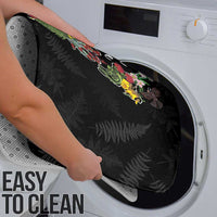 Kia Ora New Zealand Floral Bathroom Set Black - Polynesian Pride