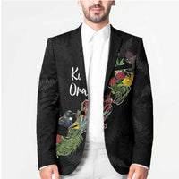 Kia Ora New Zealand Floral Personalized Blazer Black - Polynesian Pride