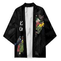 Kia Ora New Zealand Floral Personalized Kimono Black - Polynesian Pride