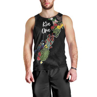 Kia Ora New Zealand Floral Personalized Men Tank Top Black LT7 - Polynesian Pride
