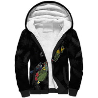 Kia Ora New Zealand Floral Personalized Sherpa Hoodie Black LT7 Unisex Black - Polynesian Pride