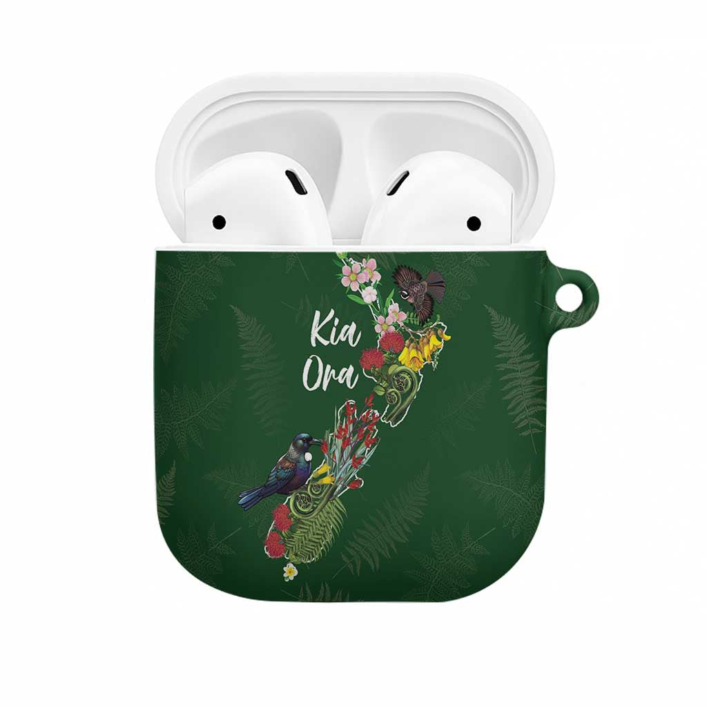 Kia Ora New Zealand Floral AirPods Case Sage Green - Polynesian Pride