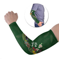 Kia Ora New Zealand Floral Personalized Arm Sleeves Sage Green LT7 Set of 2 Sage Green - Polynesian Pride