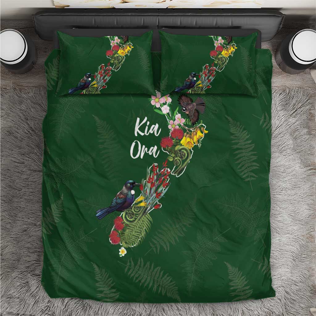 Kia Ora New Zealand Floral Bedding Set Sage Green - Polynesian Pride